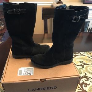 Girl’s Land End knee boots. Genuine suede.